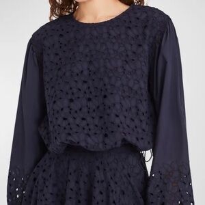 Elegant Navy Lace Blouse